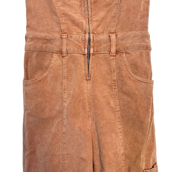 BDG Corduroy Zip Coverall Wide Leg Jumpsuit Size S Pink Utility Cargo 70s Retro - Picture 11 of 14